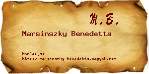 Marsinszky Benedetta névjegykártya